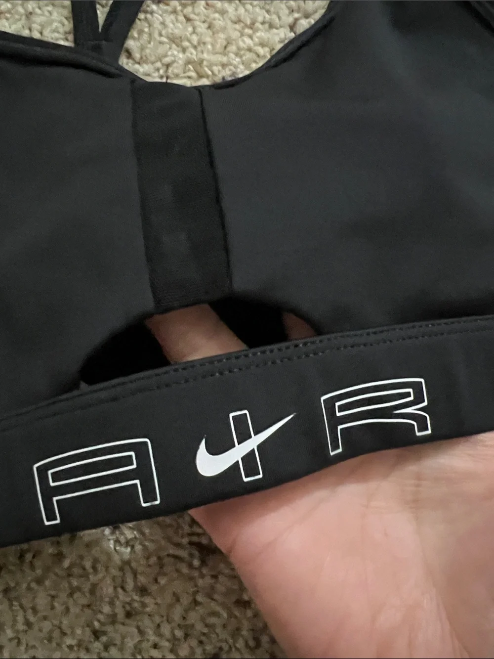 Nike Black and Gray AIR Racerback Sports Bra